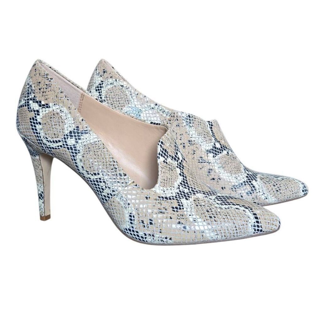 Lucca Lane Yalexis Snake Print Heel Asymmetrical Womens Size 8 Pump Leather